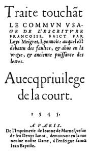 Traité touchant le commun usage de l'escriture françoise
