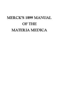 Merck's 1899 Manual of the Materia Medica