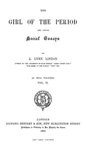 The Girl of the Period, and Other Social Essays, Vol. 2 (of 2) book cover