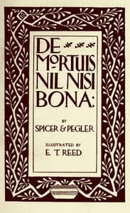 De Mortuis Nil Nisi Bona
Being a Series of Problems in Executorship Law and Accounts