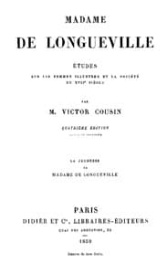 Madame de Longueville: La Jeunesse de Madame de Longueville book cover