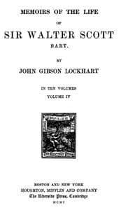 Memoirs of the Life of Sir Walter Scott, Volume 4 (of 10) book cover