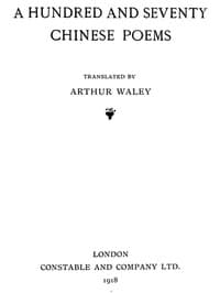 A Hundred and Seventy Chinese Poems book cover