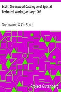 Scott, Greenwood Catalogue of Special Technical Works, January 1905 book cover