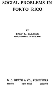 Social Problems in Porto Rico book cover