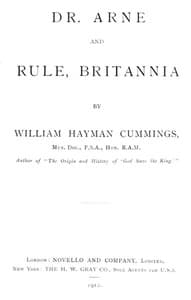 Dr. Arne and Rule, Britannia