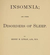 Insomnia; and Other Disorders of Sleep book cover