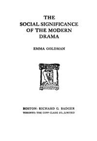 The Social Significance of the Modern Drama book cover