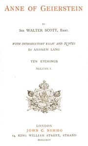 Anne of Geierstein; Or, The Maiden of the Mist. Volume 1 (of 2) book cover