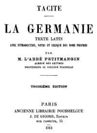 La Germanie
Texte latin avec introduction, notes et lexique des noms propres