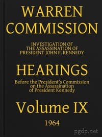 Warren Commission (09 of 26): Hearings Vol. IX (of 15) book cover