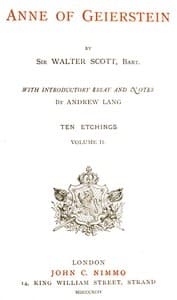 Anne of Geierstein; Or, The Maiden of the Mist. Volume 2 (of 2) book cover