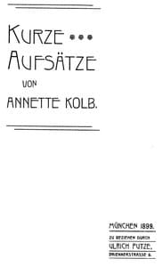 Kurze Aufsätze