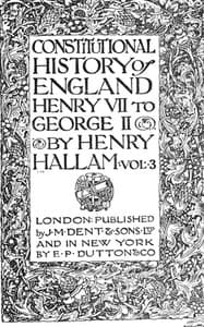 Constitutional History of England, Henry VII to George II. Volume 3 of 3 book cover