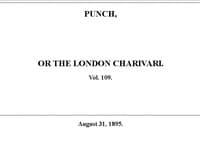 Punch or the London Charivari, Vol. 109, August 31, 1895 book cover