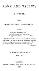 Rank and Talent; A Novel, Vol. 2 (of 3) book cover