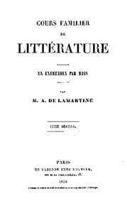 Cours familier de Littérature - Volume 02