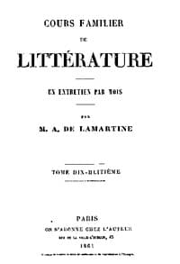 Cours familier de Littérature - Volume 18