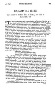 Chronicles of England, Scotland and Ireland (3 of 6): England (6 of 9)
Richard the Third, Third Sonne to Richard Duke of Yorke, and Uncle to Edward the Fift