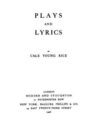 Plays and Lyrics book cover