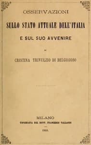 Osservazioni sullo stato attuale dell'Italia e sul suo avvenire