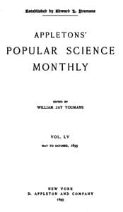 Appletons' Popular Science Monthly, September 1899
Vol. LV, May to October, 1899 book cover