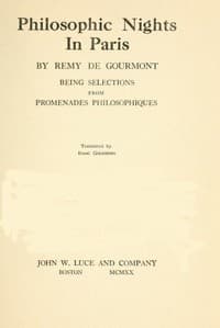 Philosophic Nights in Paris
Being selections from Promenades Philosophiques