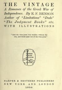 The Vintage: A Romance of the Greek War of Independence book cover