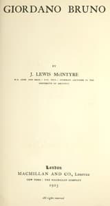 Giordano Bruno book cover