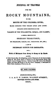 Palmer's Journal of Travels Over the Rocky Mountains, 1845-1846 book cover