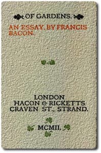 Of Gardens: An essay book cover