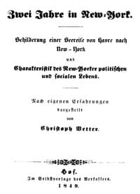 Zwei Jahre in New-York
Schilderung einer Seereise von Havre nach New-York und Charakteristik des New-Yorker politischen und socialen Lebens