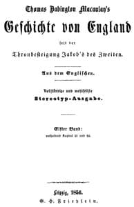 Geschichte von England seit der Thronbesteigung Jakob's des Zweiten. Elfter Band: enthaltend Kapitel 21 und 22. book cover