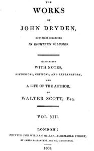 Dryden's Works Vol. 13 book cover