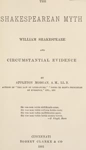The Shakespearean Myth: William Shakespeare and Circumstantial Evidence