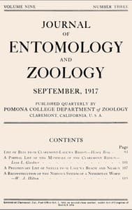 Journal of Entomology and Zoology, Vol. 09, No. 3, September 1917