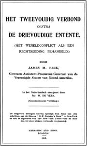 Het tweevoudig verbond contra de drievoudige Entente
(het wereldconflict als een rechtsgeding behandeld)