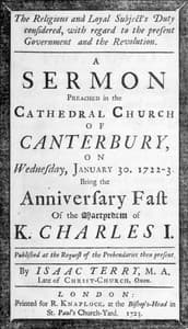 The religious and loyal subject's duty considered: with regard to the present Government and the Revolution
A sermon preached in the Cathedral Church of Canterbury, on Wednesday, January 30, 1722-3