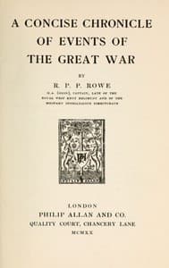 A Concise Chronicle of Events of the Great War book cover
