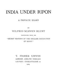 India under Ripon: A Private Diary