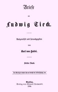 Briefe an Ludwig Tieck (3/4)
Dritter Band