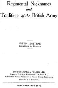 Regimental Nicknames and Traditions of the British Army book cover