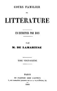 Cours familier de Littérature - Volume 26