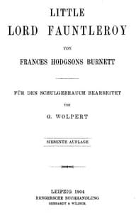 Little Lord Fauntleroy [abridged]: Für den Schulgebrauch bearbeitet book cover