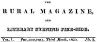 The Rural Magazine, and Literary Evening Fire-Side, Vol. 1 No. 03 (1820)