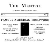 The Mentor: Famous American Sculptors, Vol. 1, Num. 36, Serial No. 36