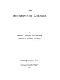 The Beginnings of Libraries