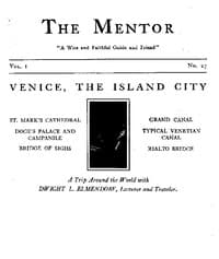 The Mentor: Venice, the Island City, Vol. 1, Num. 27, Serial No. 27 book cover