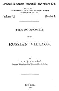 The Economics of the Russian Village