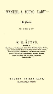 "Wanted, a Young Lady": A Farce, in One Act book cover